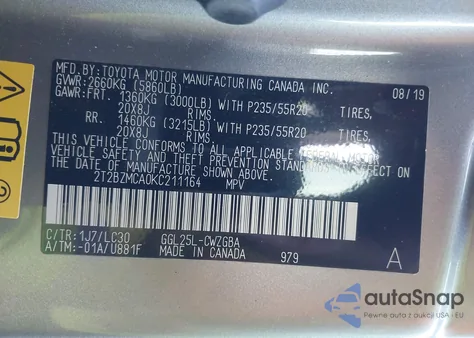 2019 Lexus Rx 350 F Sport from USA, damaged, VIN 2T2BZMCA0KC211164